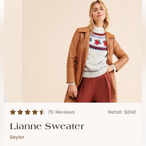 SAYLOR Sweaters - New Saylor NYC Lianne  Fair isle Sweater Size Large